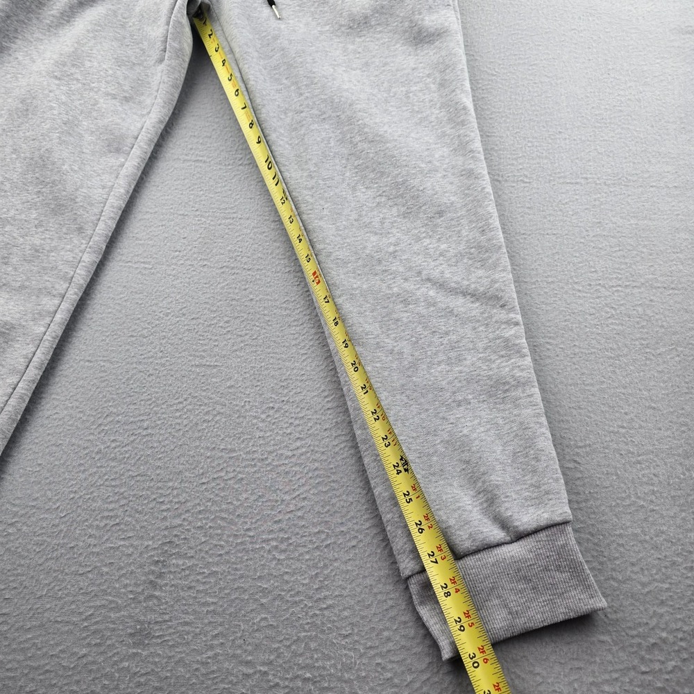 Men's Sweatpants Gray Fleece Lined Gym Workout Running Tapered Leg Drawstring - Picture 3 of 6